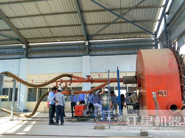 吉林用戶回轉(zhuǎn)窯安裝現(xiàn)場(chǎng)