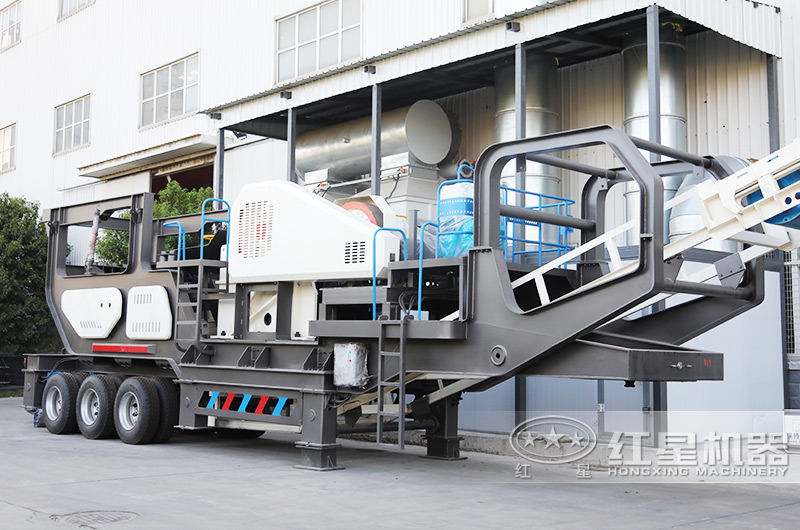 鄂式移動(dòng)建筑廢料破碎機(jī)，給料+粗碎+除鐵