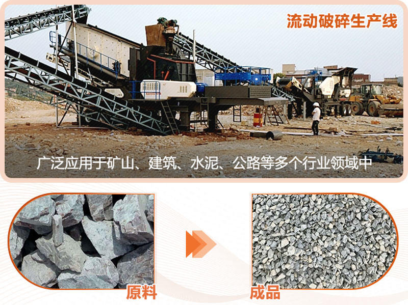 流動破碎生產(chǎn)線成品粒形好，用途廣