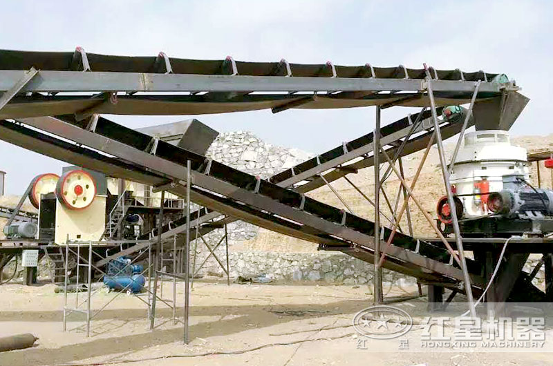 內(nèi)蒙古石材加工廠，鄂破+圓錐破，破碎花崗巖